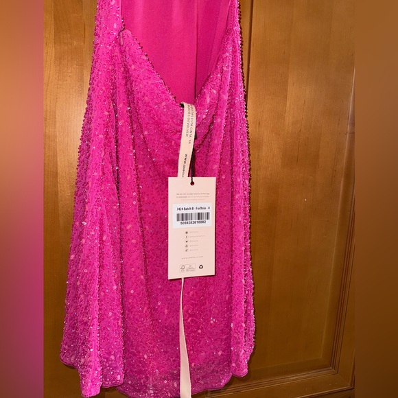 EMILION
Embellished Cut Out Mini Dress in Fuschia - Picture 3 of 13